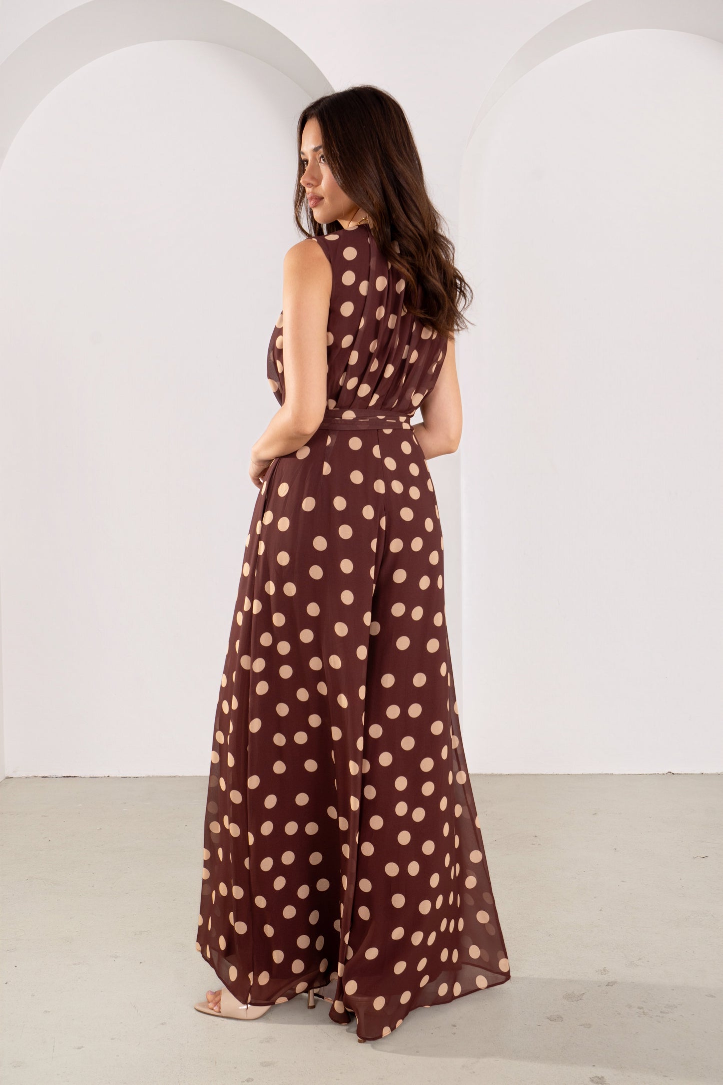 Bobbie Chocolate Polka Dot Jumpsuit