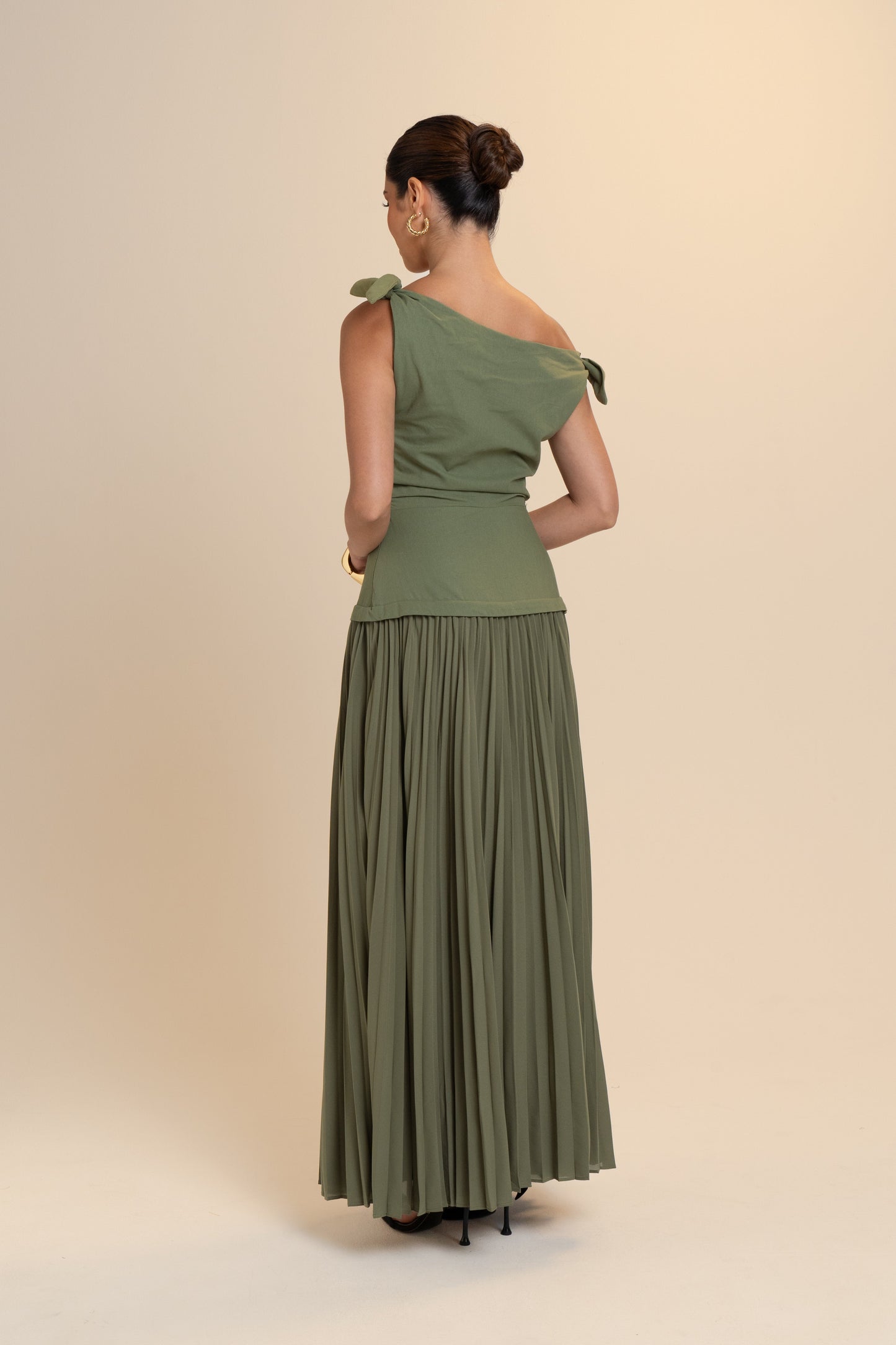 Ophelia Drop Shoulder Pleated Maxi Dress
