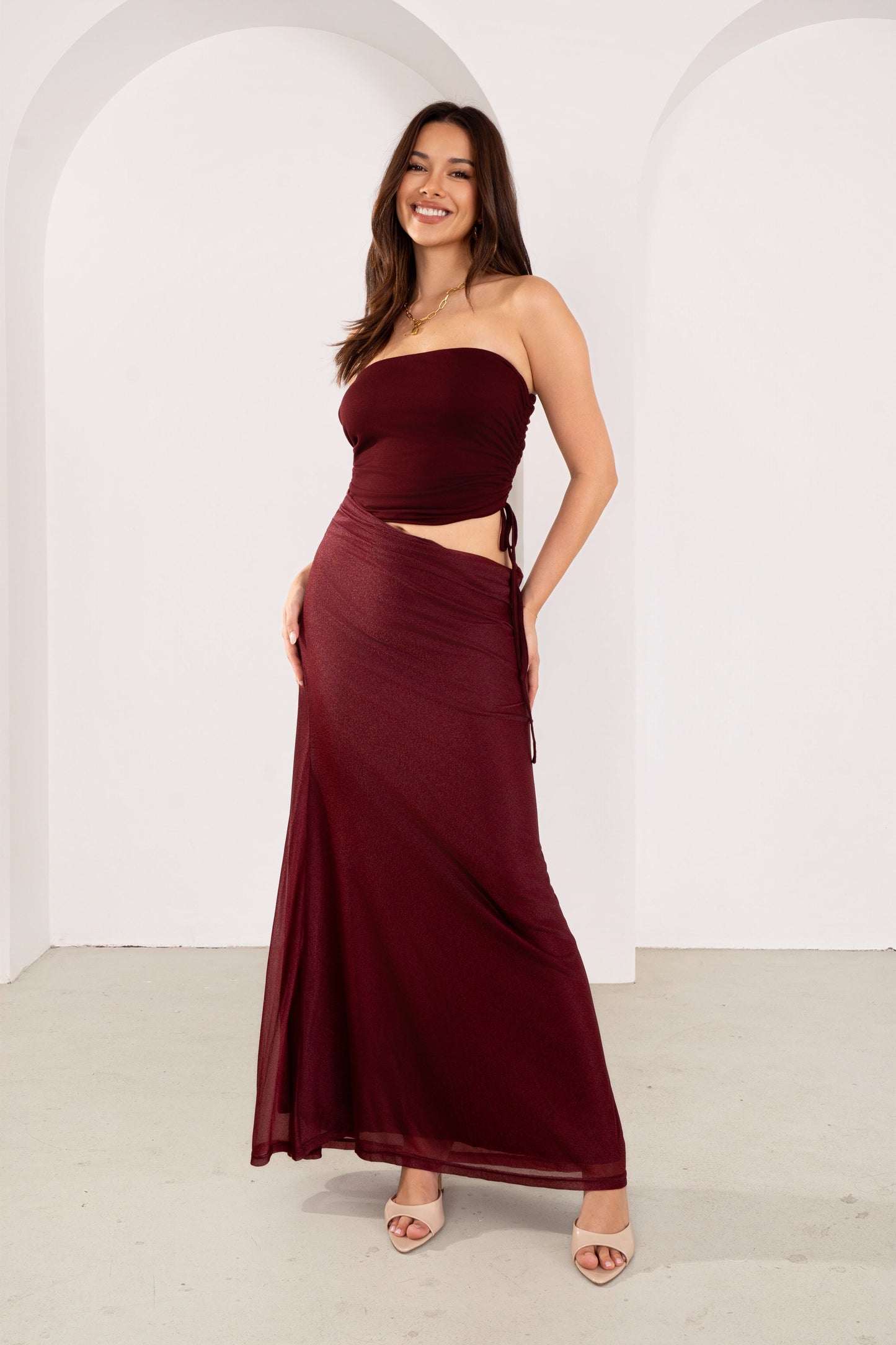 Dalena Strapless Maxi Dress with Cutout