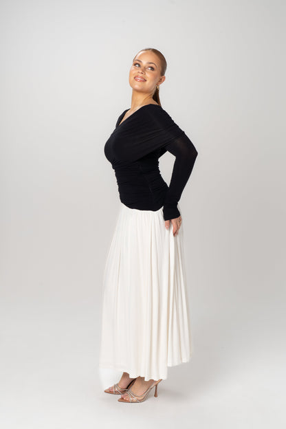 Daniela Black & White Long Sleeve Maxi