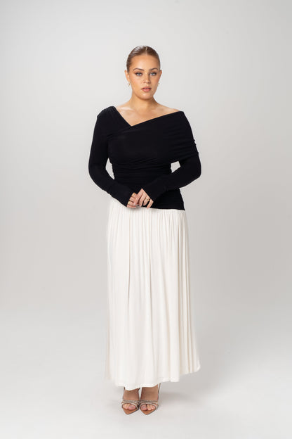 Daniela Black & White Long Sleeve Maxi