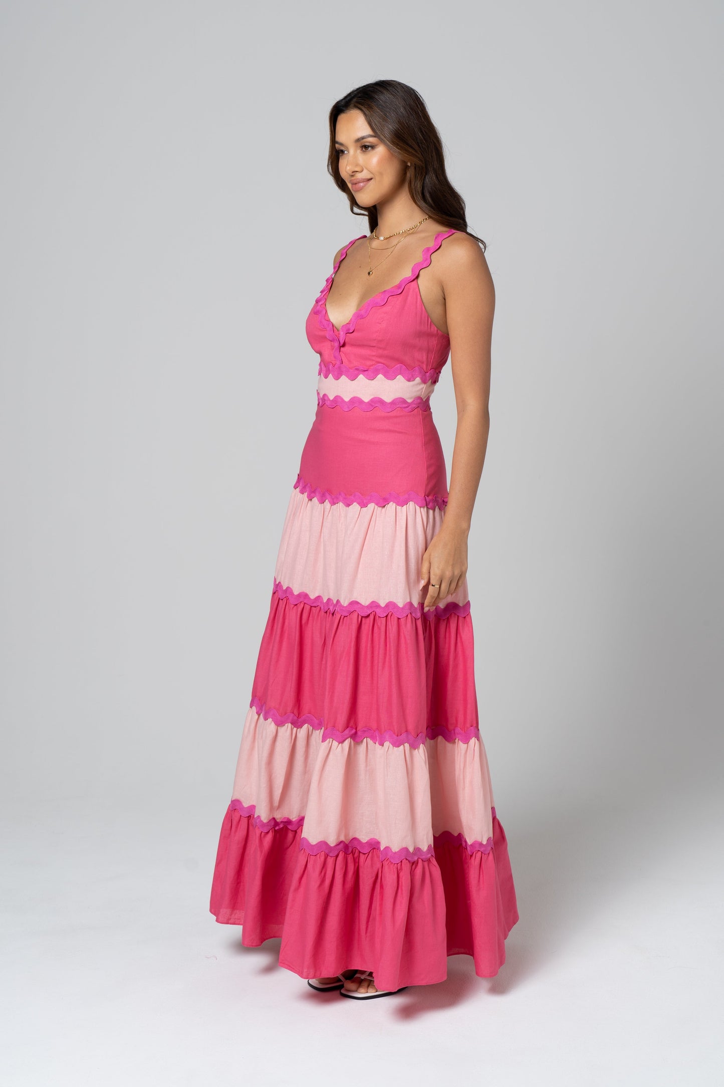 Darla Pink Ric Rac Maxi Dress