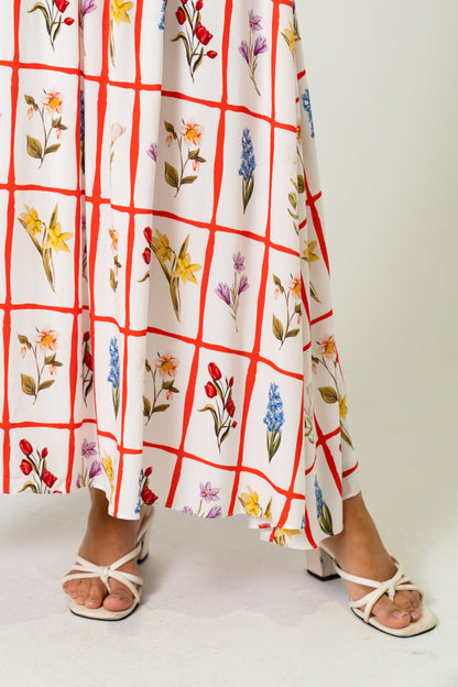 Flora Loose Fit Floral Midi Dress
