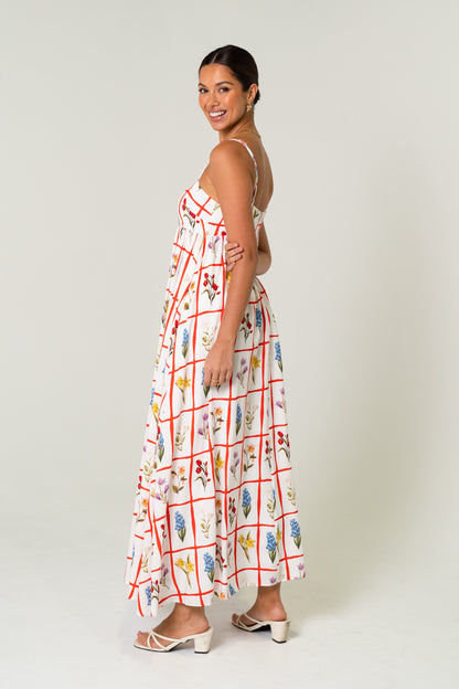 Flora Loose Fit Floral Midi Dress