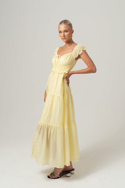 Renee Yellow Flowy Maxi Dress